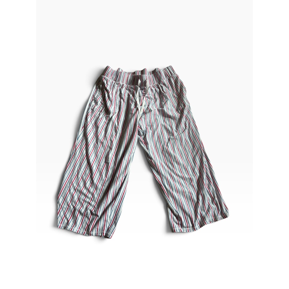 Jockey Pajama Pants XL White Red Blue Striped Wide Leg Lounge Sleepwear